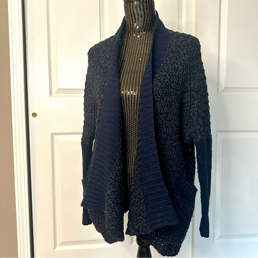 MTLA Floretta Open Drape Cardigan - Navy Size S